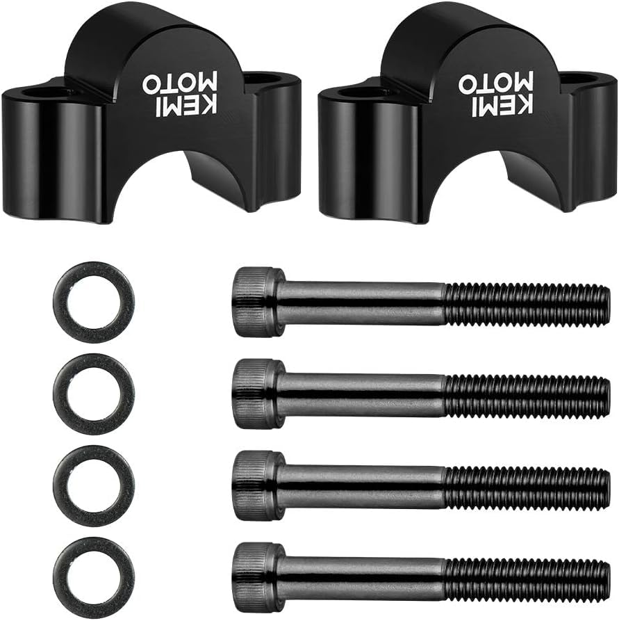 ハンドルポスト バイク 20mmアップ 汎用 ハンドルバー ライザー ハンドルスペーサー CNC加工 アルミニウム セロー250 KAWASAKI z800 z1000 スズキ GSX-R1000 ヤマハなどに対応可能 ブラック