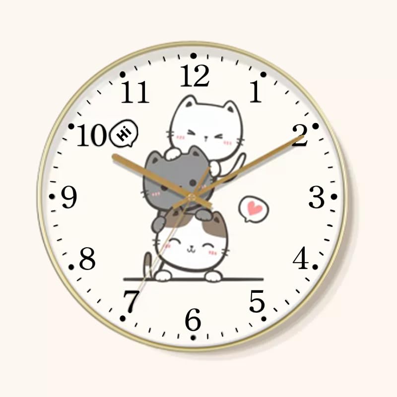 掛け時計 電波時計 静音 連続秒針 無音 おしゃれ 壁掛け 時計 直径30cm 可愛 猫 M-87960
