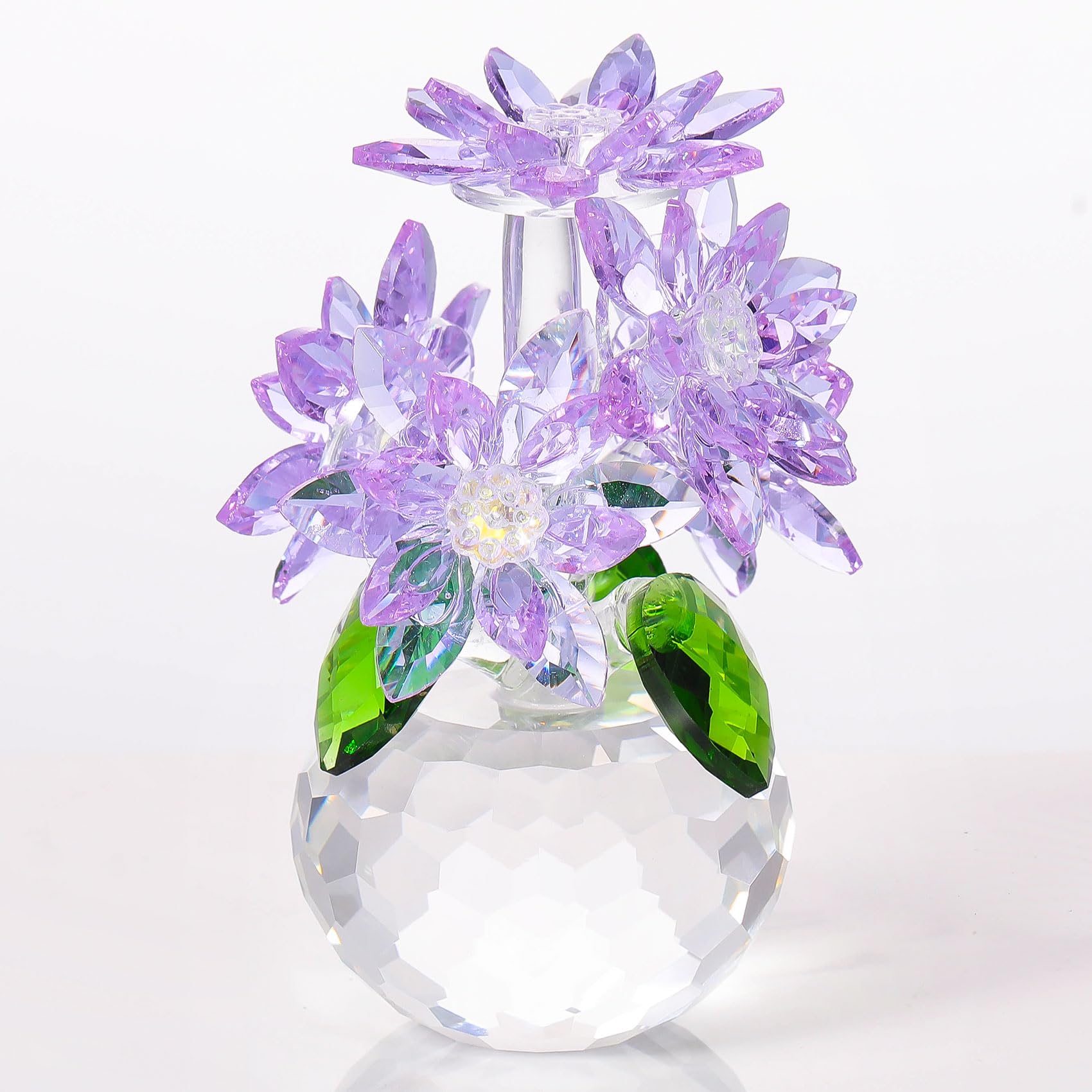 K9 クリスタル 蓮の花の置物 枯れない花 造花 花束 オシャレ インテリア 飾り 小物 お祝い 誕生日 母の..