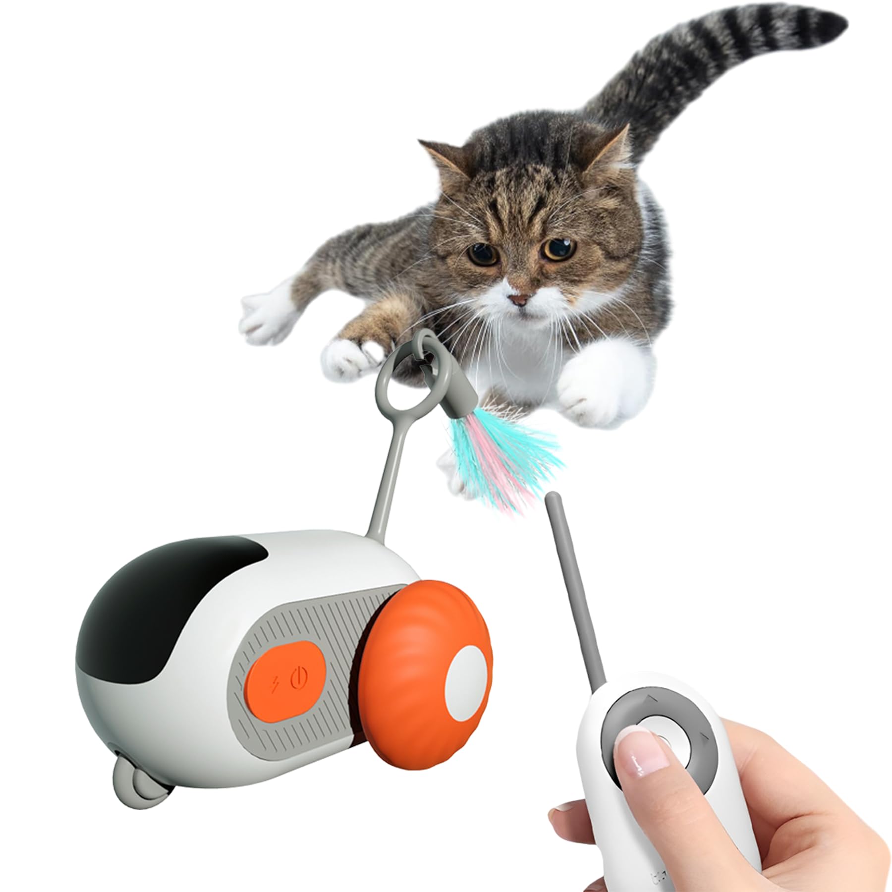 電動猫おもちゃ車 インタラクティブ電動猫おもちゃ スマートリモコン車 猫おもちゃ リモコンおもちゃ車..