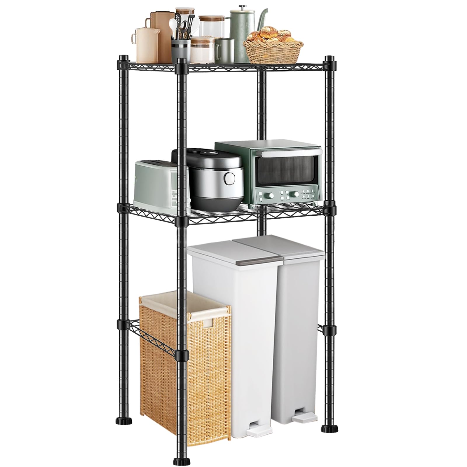 ゴミ箱上ラック スチールラック キッチンラック 幅60cm 2段可動棚 収納棚 冷蔵庫上ラック ランドリーラ..