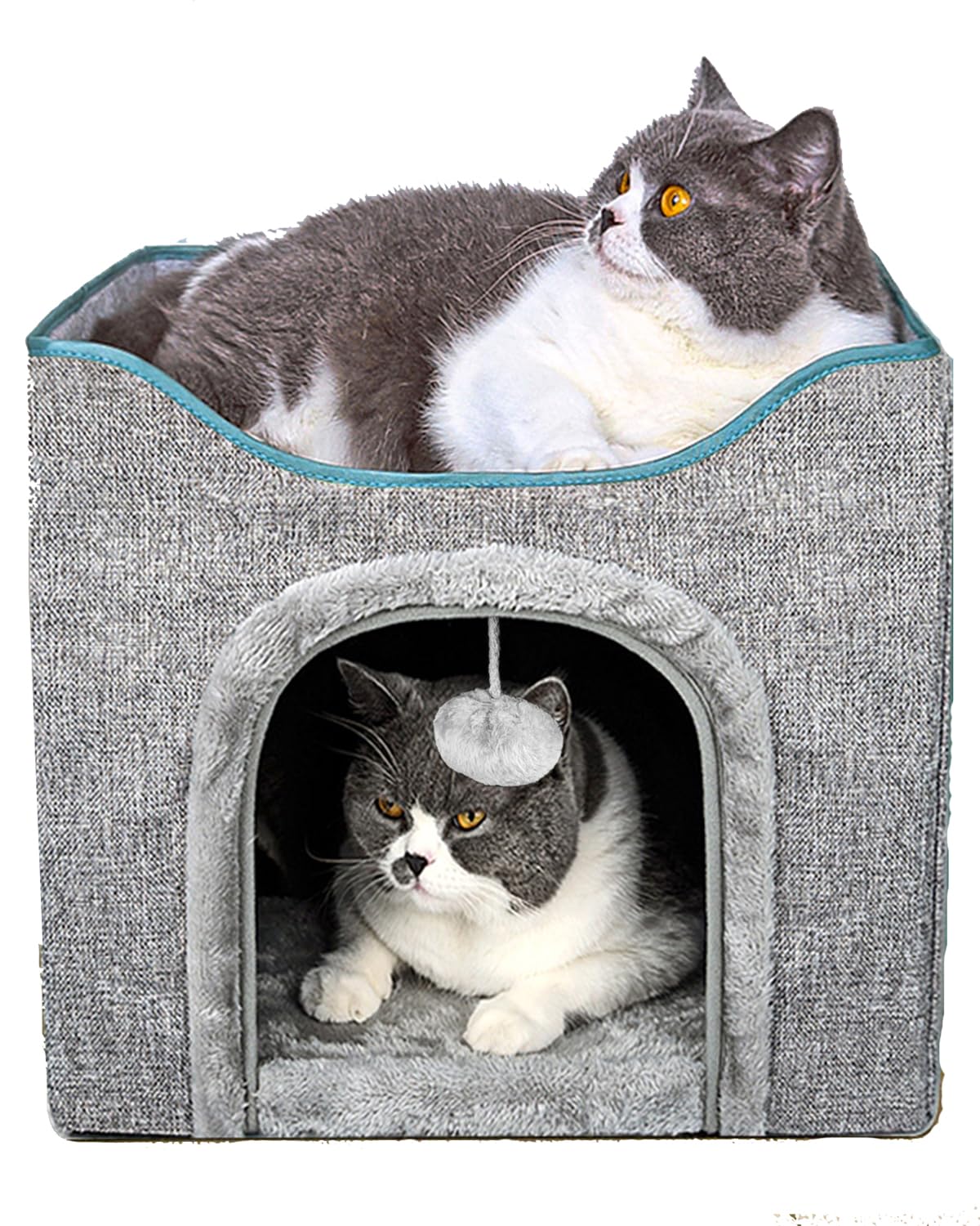 猫 ベッド 折りたたみ式 猫 ハウス ペットベッド クッション型 二層 ホット ふわふわ 爪とぎ 夏 通年タ..