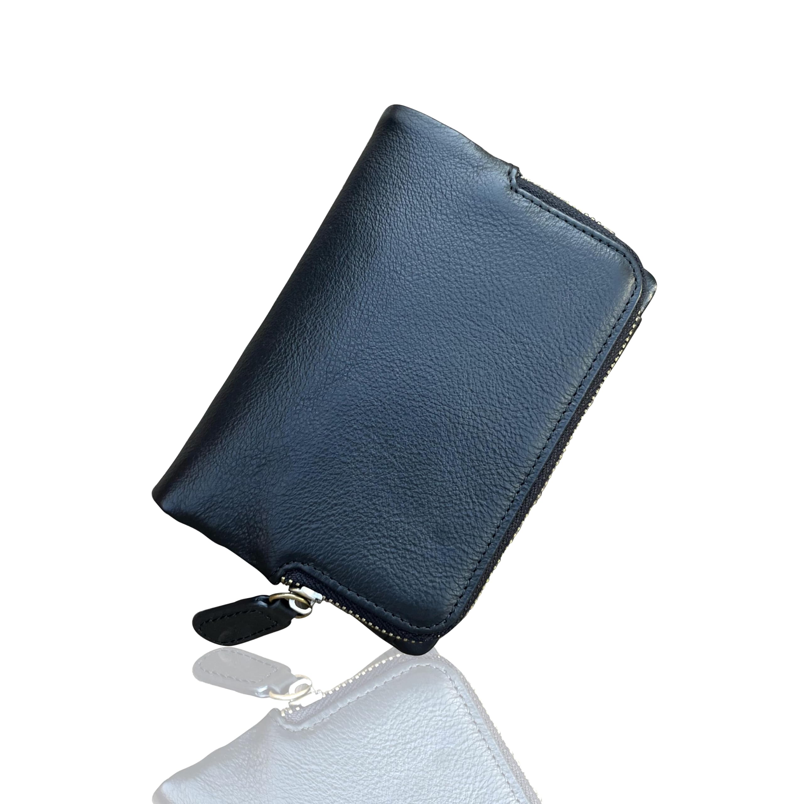 財布 メンズ 二つ折り財布 本革 牛革 多機能 大容量 カード10枚収納 小銭入れ L字ファスナー カード 男性 レディース コンパクト 男女兼用 人気 一流の革職人が作る (ブラック)