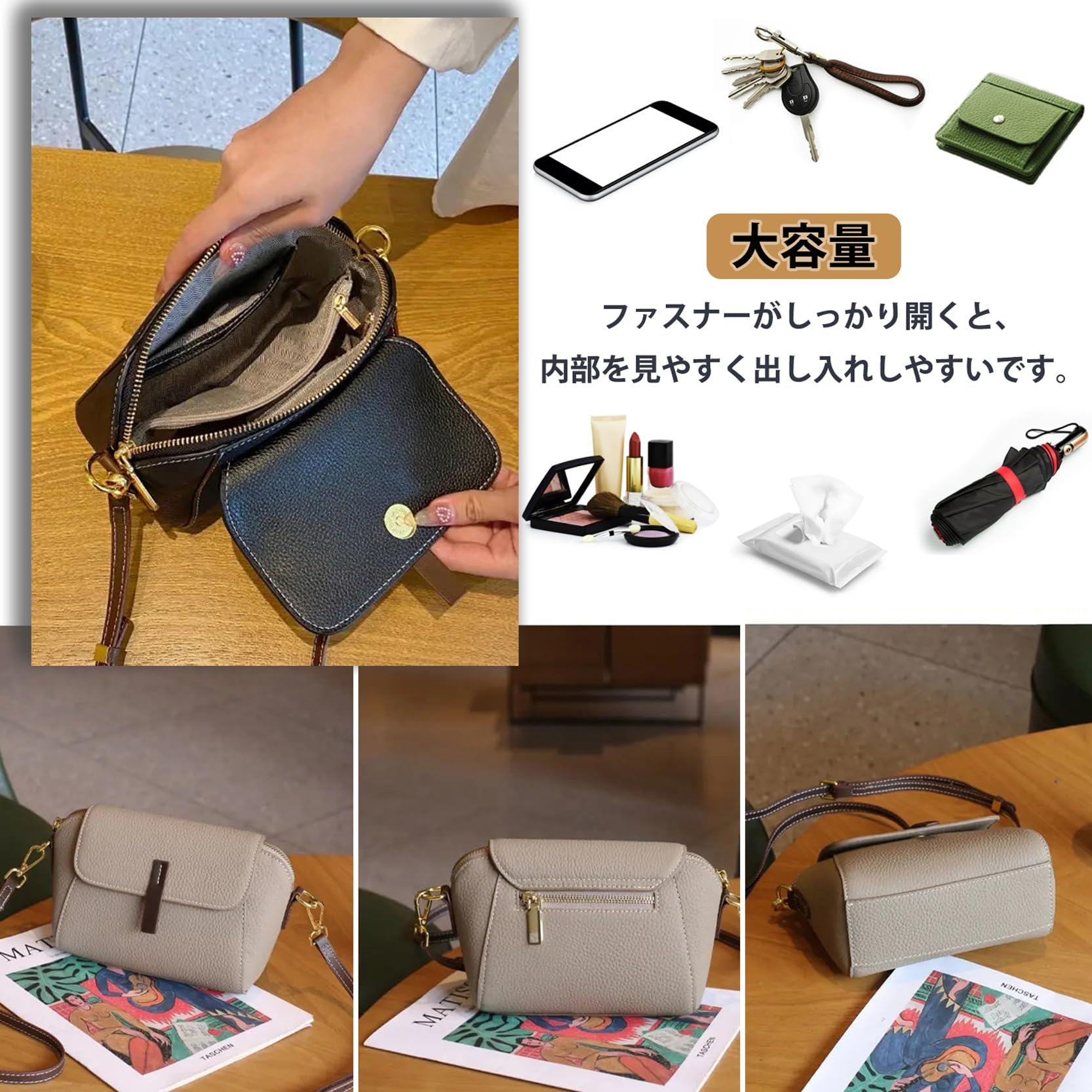 ショルダーバッグ レディース スマホショルダーバッグ 本革 斜めがけ 軽量 バッグ お財布ショルダー 小さめ 防水 スマホポーチ ファッション 女性 プレゼント