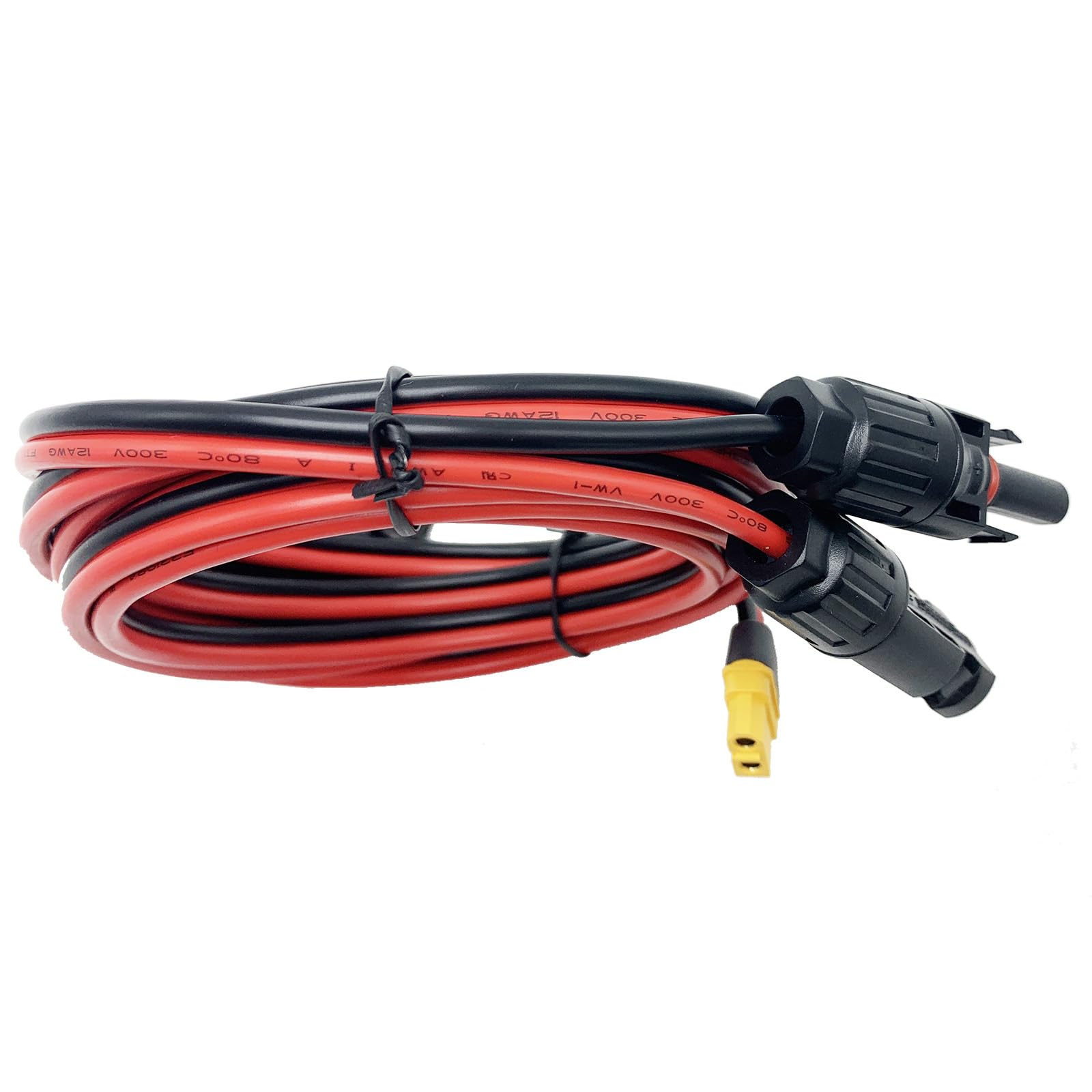 MC4�����顼�ѥͥ뤫��XT60 �����ץ��������֥� XT60�᥹ 12AWG ��Ĺ�����֥� 0.6m ���ݡ����֥�ȯ�Žꡢ�����顼ȯ�ŵ��� �� MC4����XT60�ݡ��� ���� �б� �Ѵ������ץ���