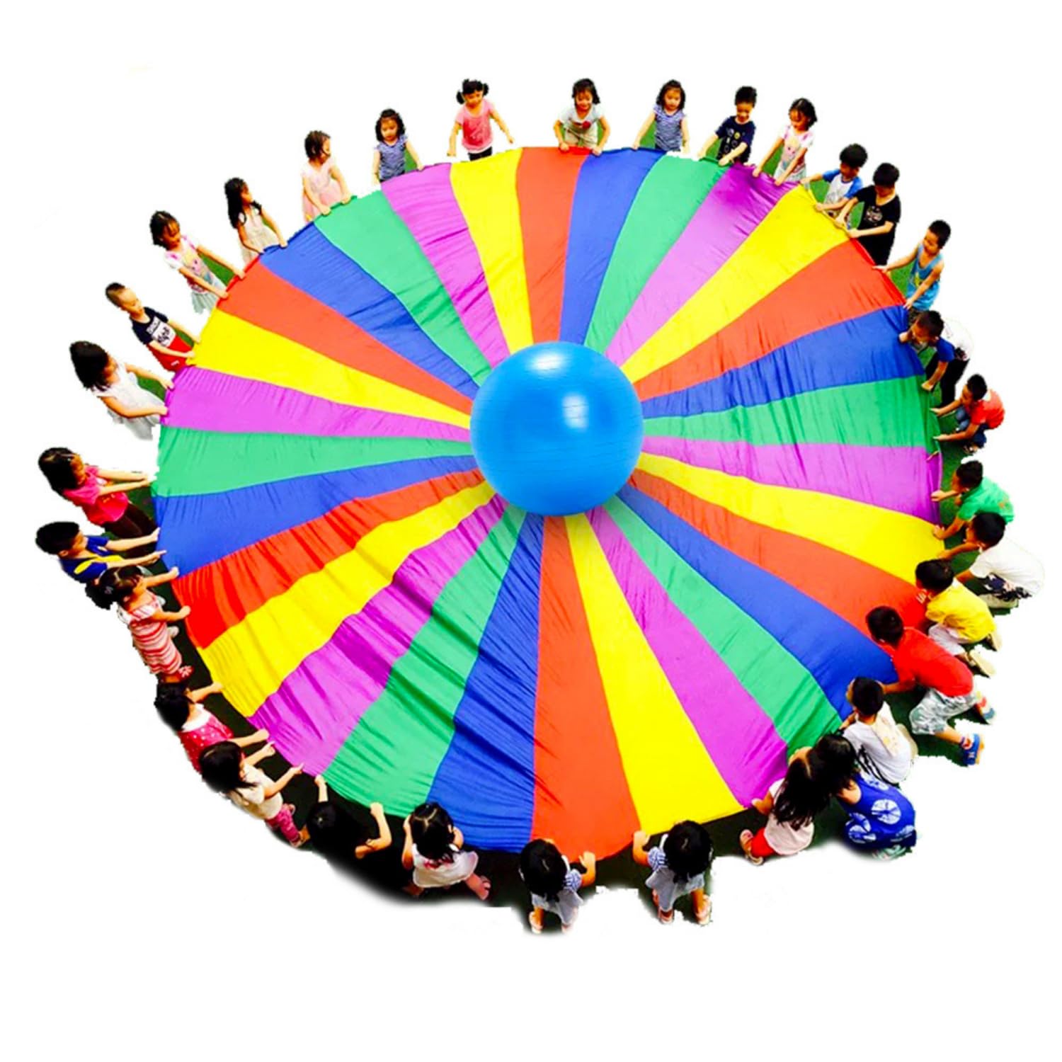 Balloon - 【大ヒット】運動会の定番 パラバルーン 8色/4色選べる！18サイズ展開 保育園 幼稚園 運動会 集団遊び 知育玩具 屋外イベント 楽しいふれあい遊び (3M8色)