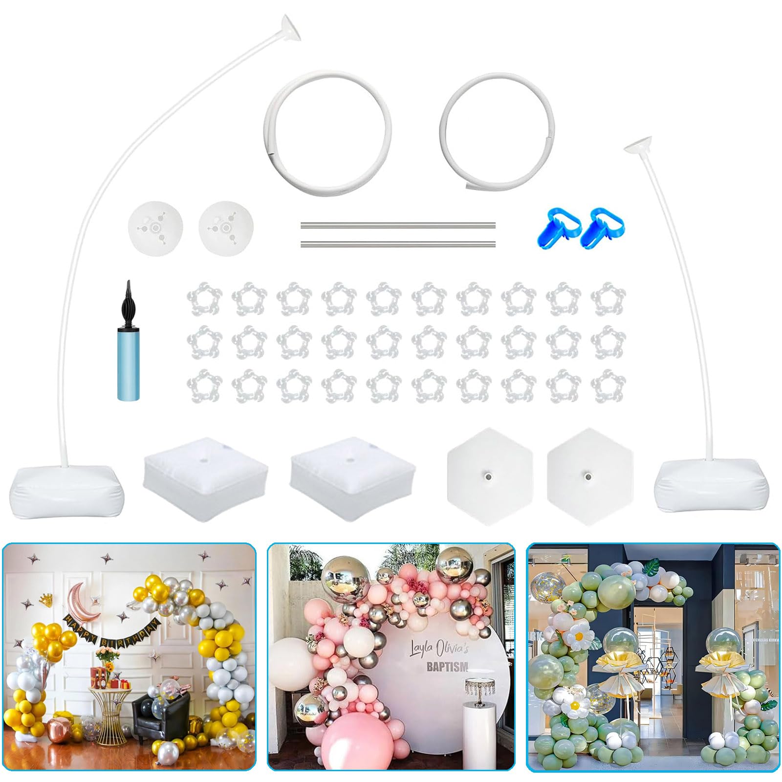 バルーンアーチキット 曲げられる 1.5M&2.5M 支柱 土台 風船 結婚式 バーティー 開店祝い イベント バ..