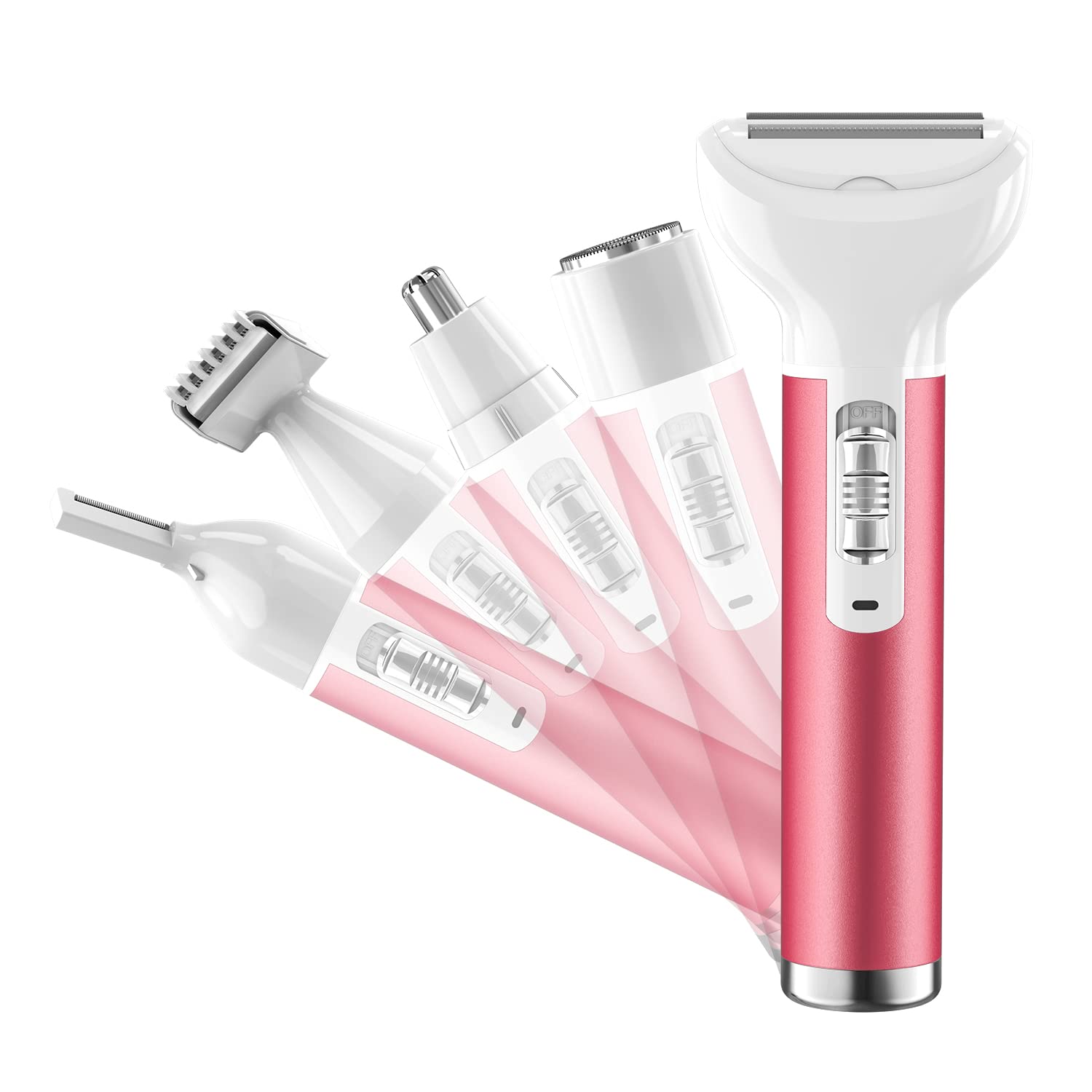 【脱毛スタッフのプロが推薦】電気 シェーバー 女性 レディース vio 専用 USB充電式 1台5役 眉毛 鼻毛カッター 多機能 電動 ムダ毛処理 顔 脇 腕 ビキニライン 背中 足 全身用脱毛器 水洗い可能 携帯に便利