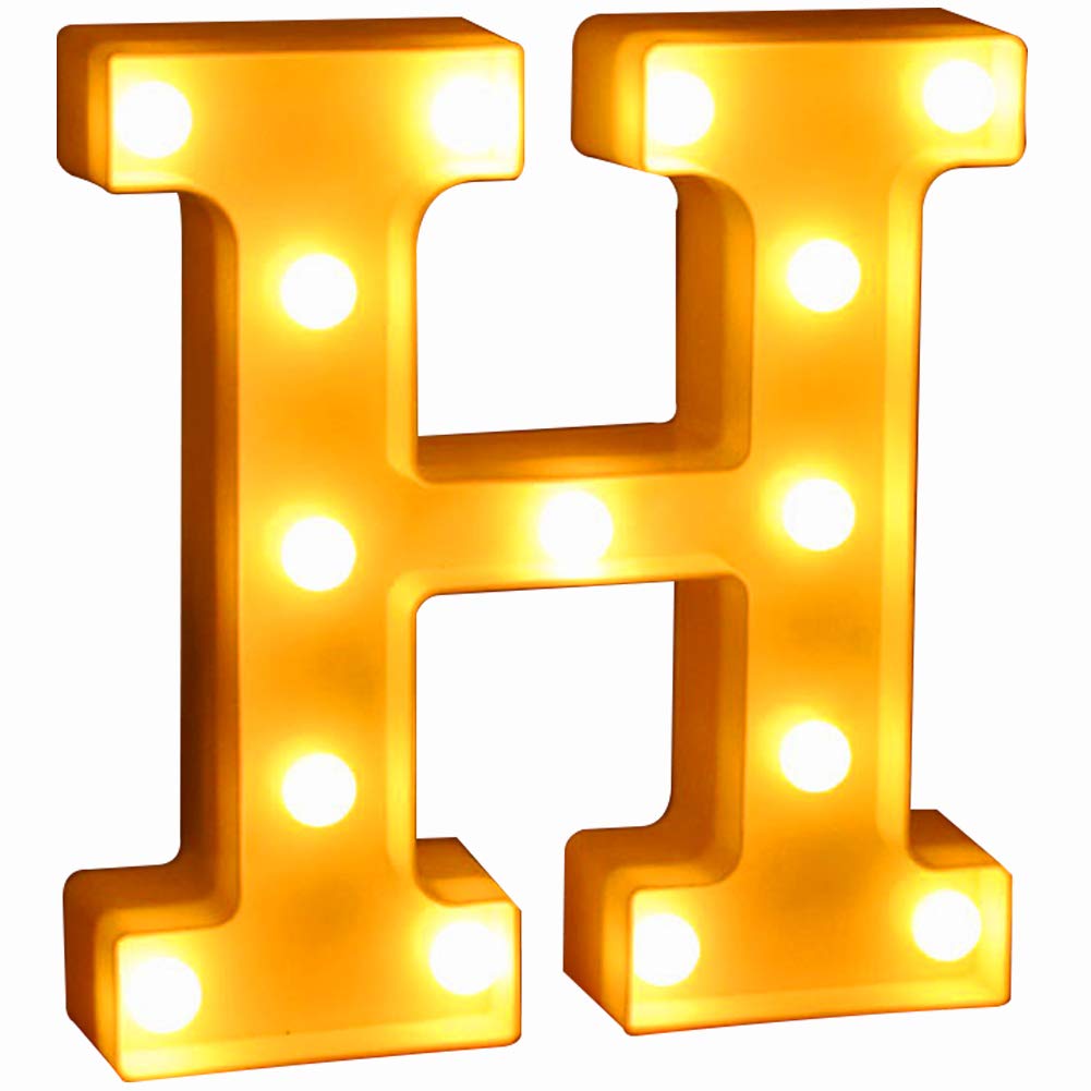 Rakuten - マーキーライト LEDライト 英字や数字の形 乾電池式 イニシャルライト 飾り アルファベット イベント 結婚式 パーティー ギフト(H)