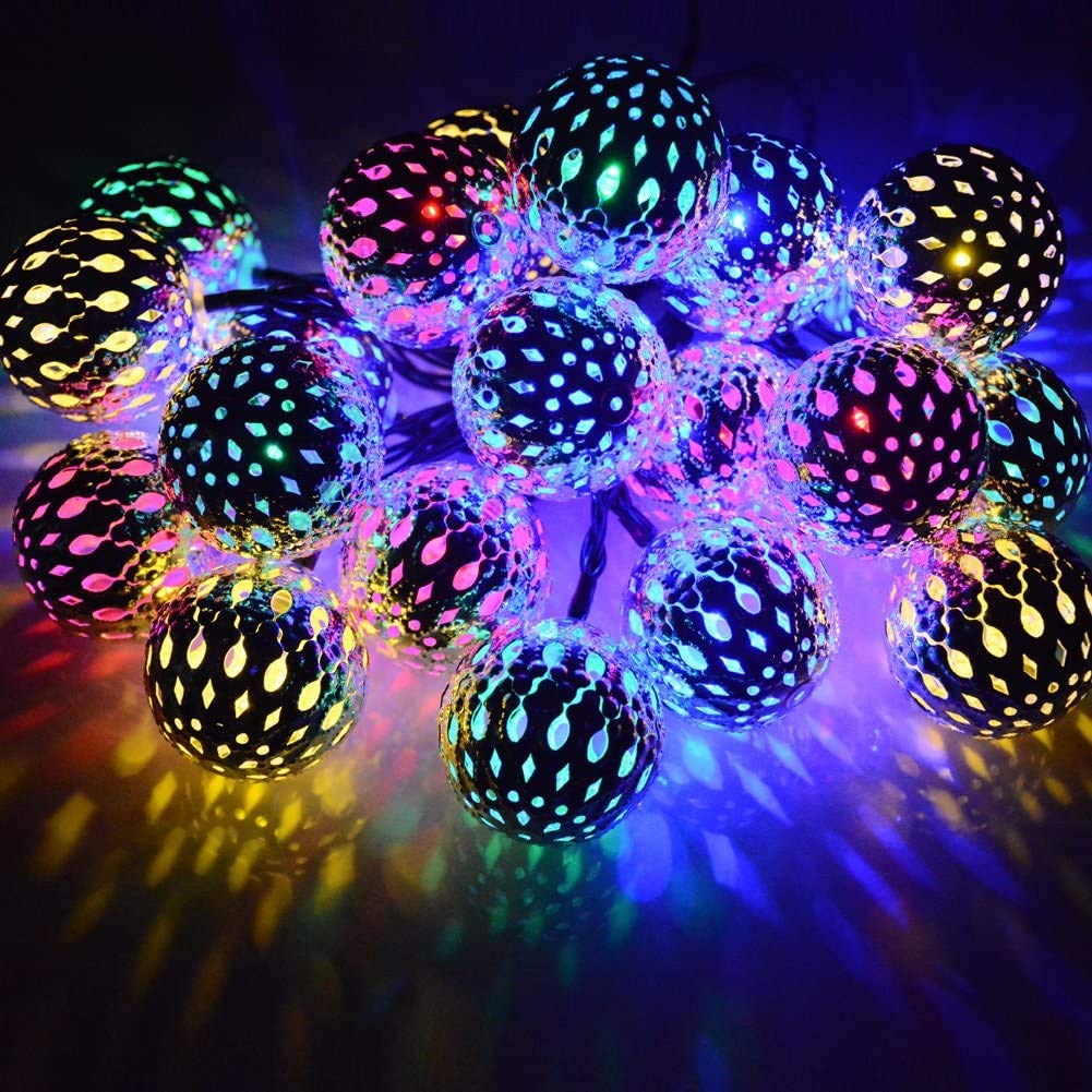 屋外のソーラーストリングライト 20led 5m LEDイルミネーションライト 8種の点灯モード 夜間自動点灯 キャンプ ライト ガーランドライト IP65防水 クリスマス/パーティー/新年/祝日/室外/室内/庭対応 ソーラーパネル 飾りライト