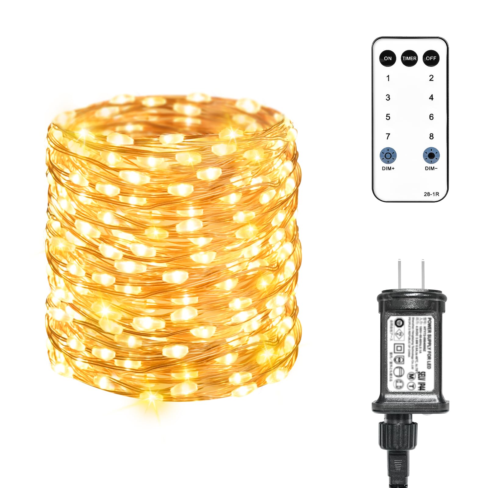 Rakuten - LED イルミネーションライト 屋外 防水 ストリングライト クリスマス飾り ライト 200球 20M 電気式 イルミネーション クリスマス 電飾 リモコン付き 8点灯モード 記憶機能 タイマー機能 明るさ調整可 庭 LEDイルミネーション 新年 結婚式 パーティー 会場 ハロウィン 銅線 ワ