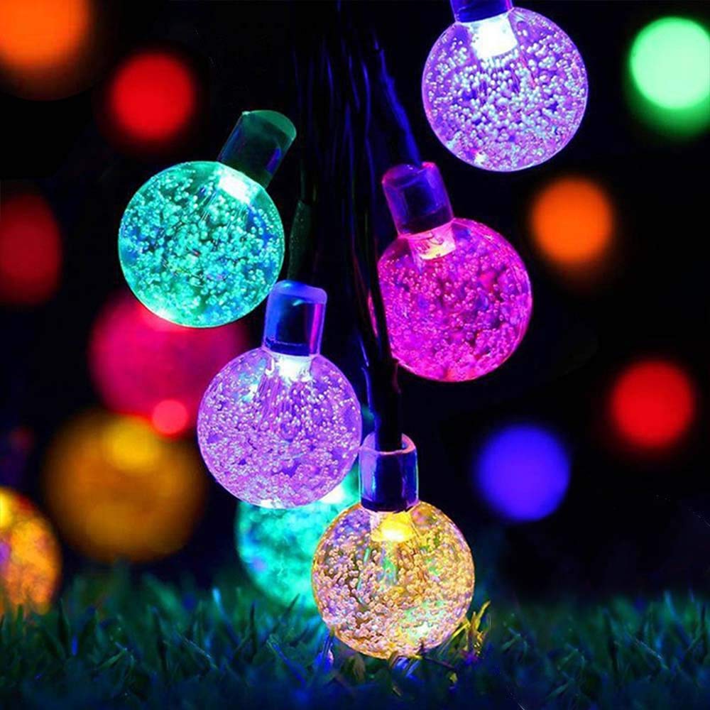 LED ソーラー ストリングライト LED イルミネーションライト キャンプ ライト 50電球 7M ストリングスライト IP65防水 8モード 夜間自動点灯 クリスマス/ハロウィン/パーティー/バレンタインデー/新年/祝日/結婚式/学園祭屋外/室外/室内/庭対応 ソーラーパネル 装飾ライト