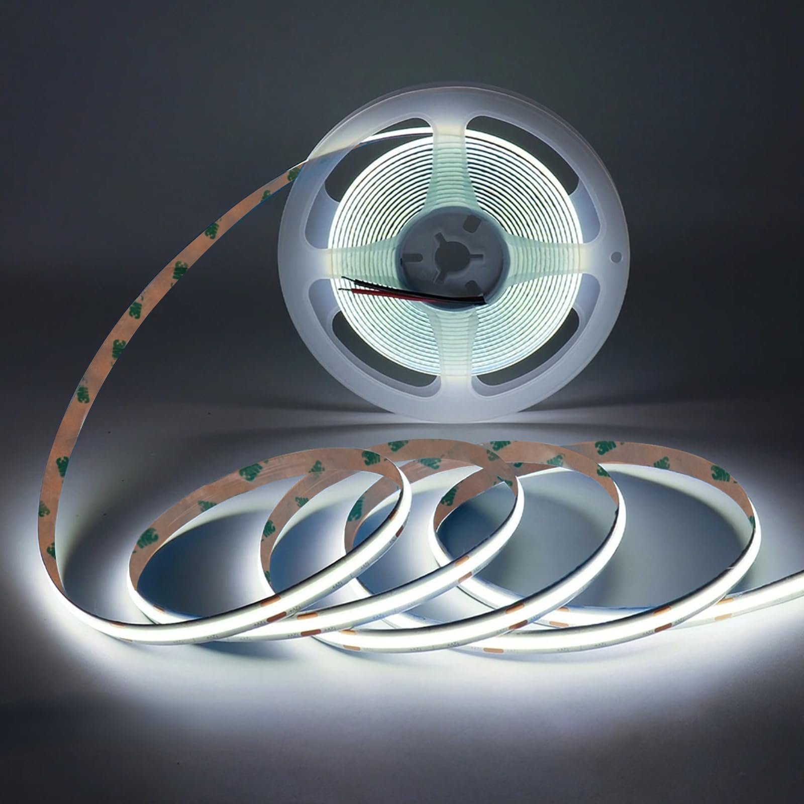 LED テープライト DC12V 調光可能 5m 昼光色6000K 高輝度 テープライト 高密度528LED/m 幅10mm CRI90 切断可能 粘着式屋内用ストリップライト 寝室 リビング テレビ 棚 キャビネット向け