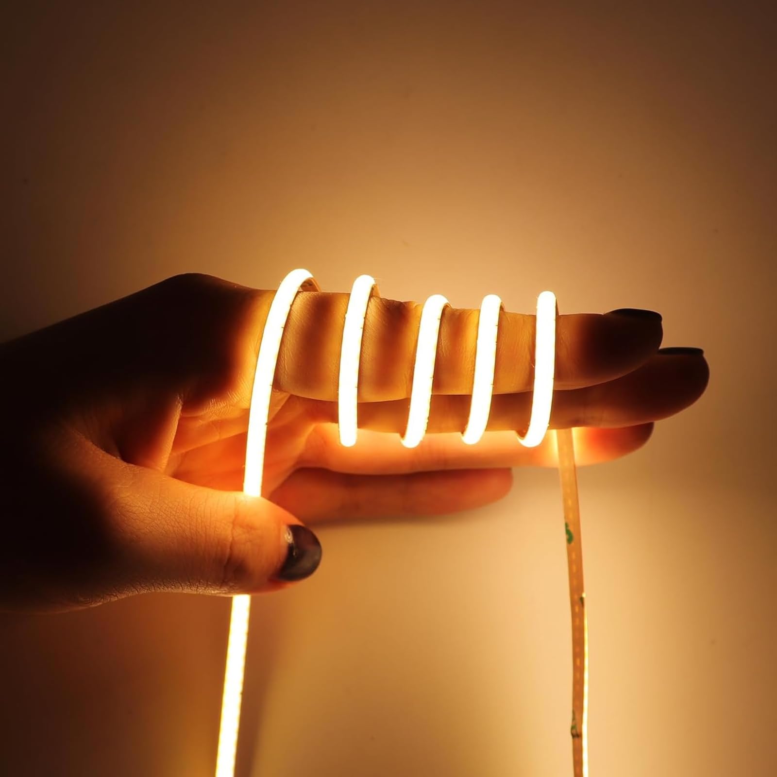テープライト 5m 12V LEDストリップライト 調光可能 電球色3000K 超狭幅5mm LEDテープライト 高密度400LEDs/m 10W/m CRI90+ 変形可能 カット可能 省エネ設計 寝室 屋内装飾 DIY照明