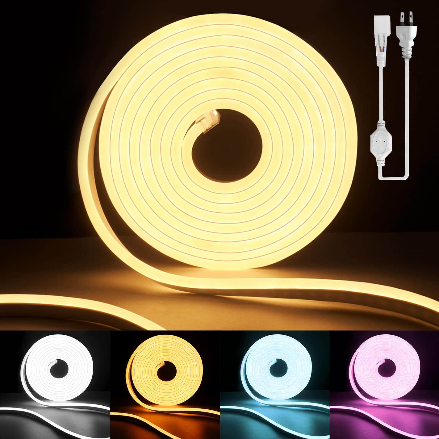100V -新開発 EL蛍光チューブ管 LEDテープライト 120SMD/M 防水配線不要 プラグアンドプレイ 切断可能 クリスマス装飾 ネオンサイン明るい 長持ち おしゃれ 間接照明 装飾照明 ネ棚下照明 ledテープライト(赤-2メートル+プラグ+部品)