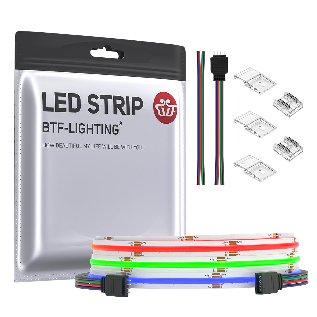 F RGB LEDテープライト 高密度 フレキシブル 3M 576LEDs/m 4PIN RGB 幅10mm ストリップライト DC24V 調..