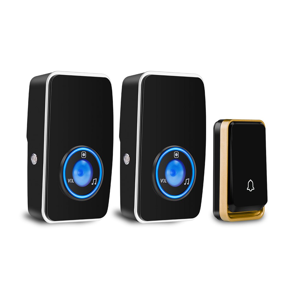 『バッテリー不要配線不要』 ワイヤレスチャイム ワイヤレスベル 送信機1台受信機2台 ドアベル 玄関チ..