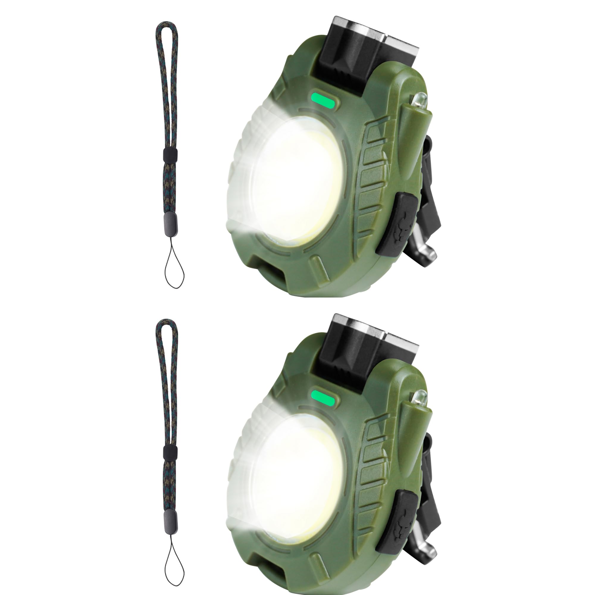 ledライト 充電式 2個 ミニ投光器 小型 キーホルダー 作業灯 超高輝度 1000ルーメン 5つ点灯モード 手を振ると感応できる USB-C IPX6防水 軽量 栓抜き 強力磁石付き ハンドストラップ付き 帽子に取り付け可能 キャンプ アウトドア 登山 夜釣り 停電 防災 緊急照