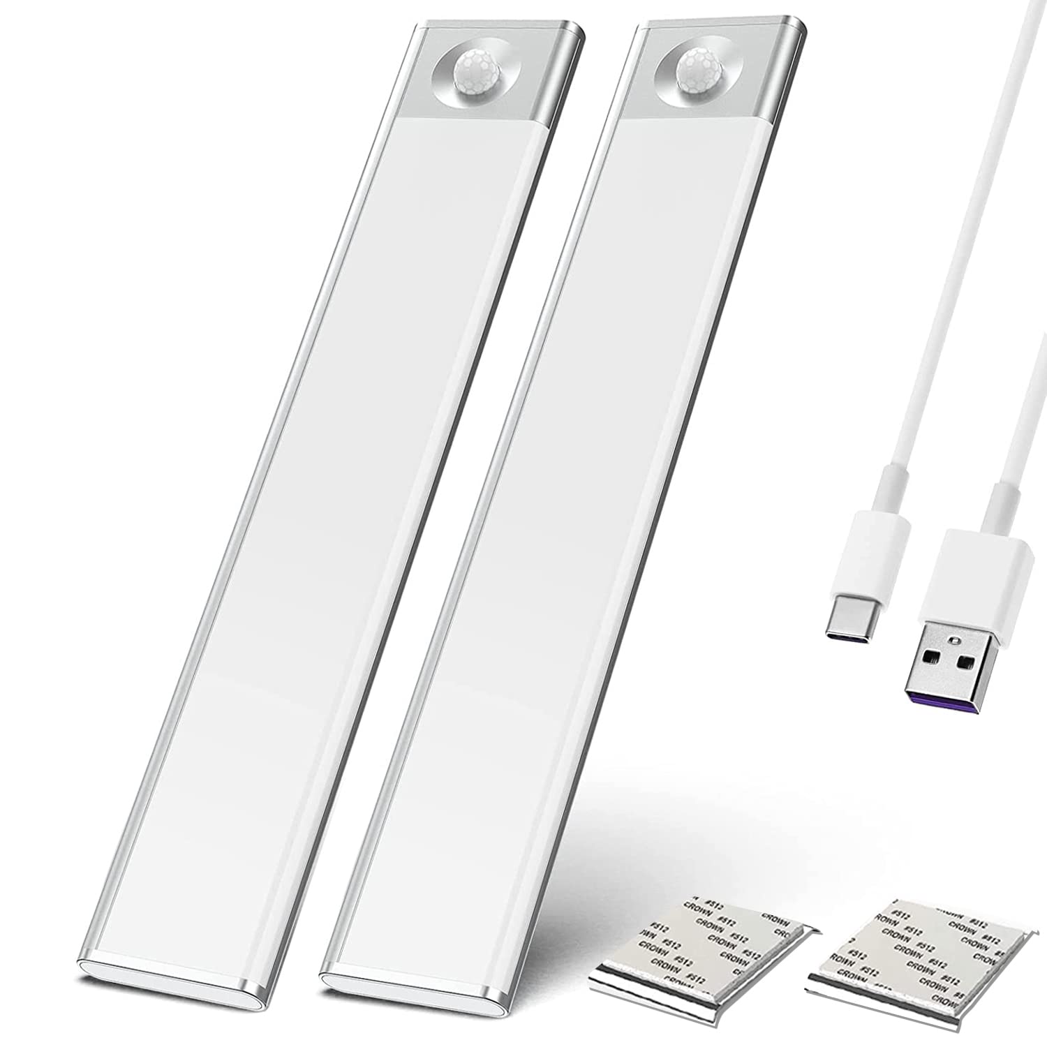 【2個セット】 センサーライト 室内 目に優しい 23cm Type-C 急速充電 長持ち 超薄型設計 昼白色 明る..