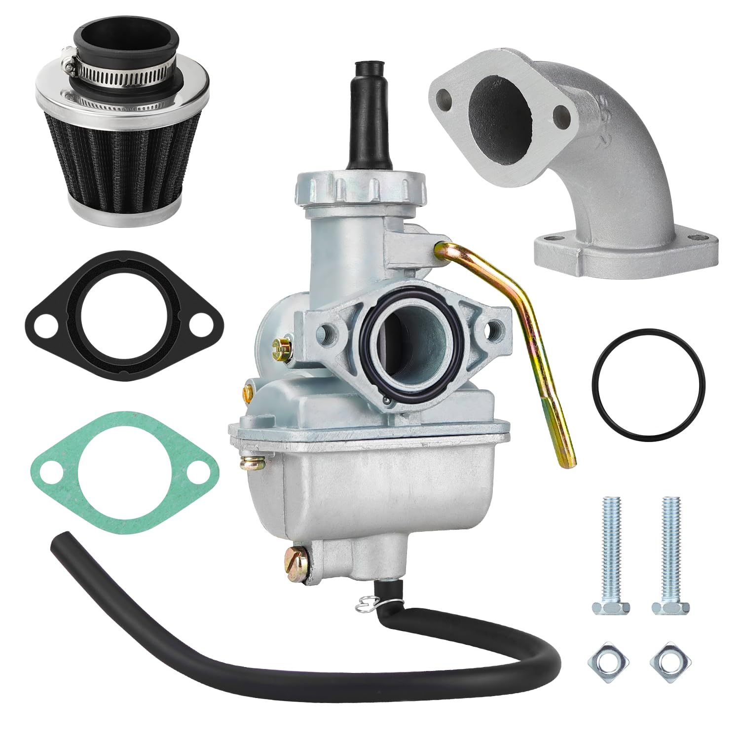 【アルミ製】キャブレター PC20 PZ20 Jetsetmoto キャブレターセット マニホールド パワーフィルター ..