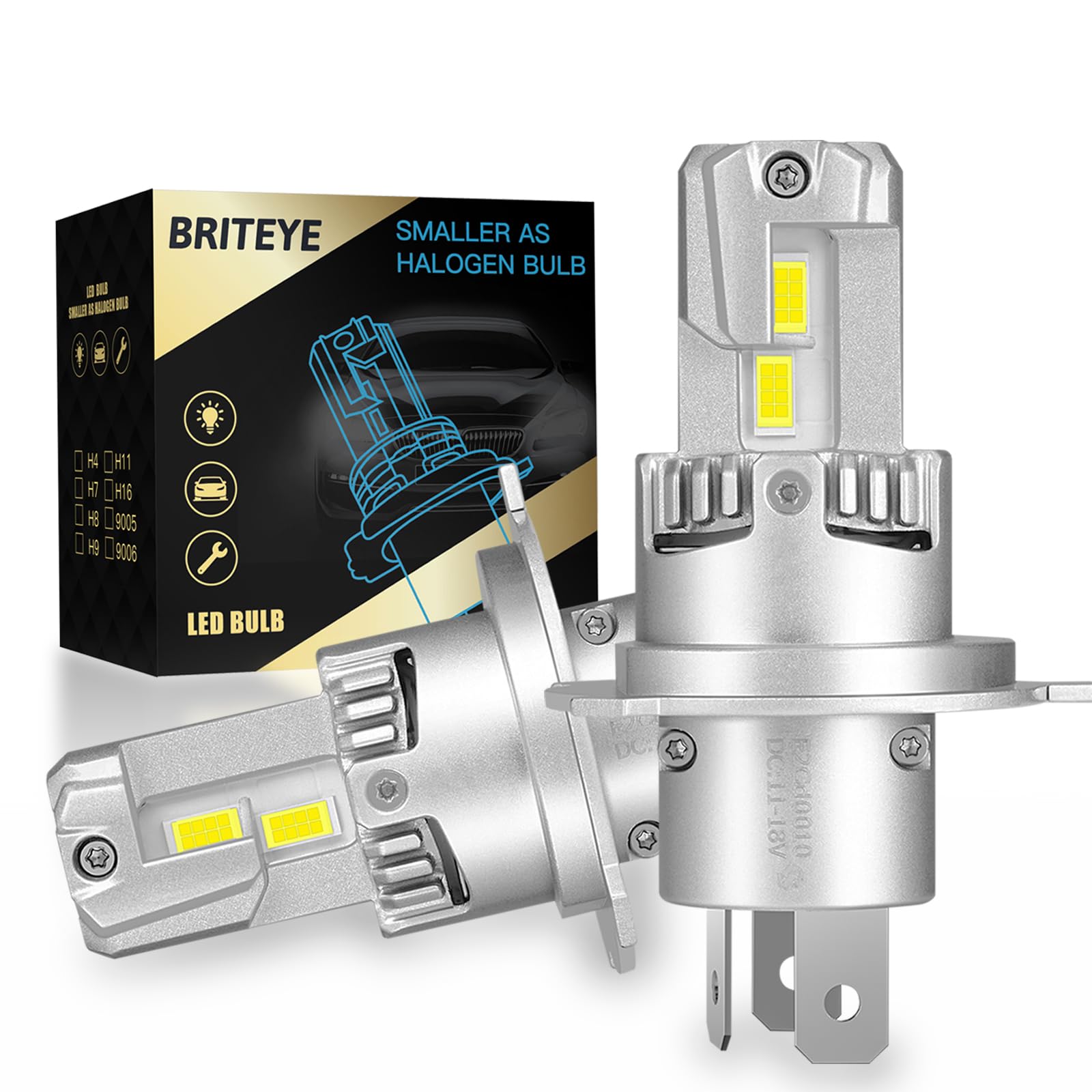 この商品について【超爆光H4 LEDバルブ】弊社が新開発したハイパワーLEDチップを採用し、従来の一体型ヘッドライトより倍増の明るさと、圧倒的な照射距離を実現しました!超高発光効率と爆光を実現しました!ご愛車をオシャレに大変身！32連高光効のLEDチップを搭載したのため、12000ルーメンの圧倒的な光量は一般的な純正ハロゲンに比べて光度と照射距離が約3倍！究極配光を実現！超高輝度と圧倒的な照射距離を求めるお客様におすすめです。【完璧な配光?車検対応】純正ハロゲンバルブの配光設計に限りなく近いため、配光効果にも優れています。ロービームは完璧な切断線、ハイビームは完璧な集光効果。h4 ヘッドライト ledを装着した時のcd(カンデラ)では、ロービームは約27700cd、ハイビームは42700cdです。ハロゲンバルブの数倍の明るさで、視界を確保しながらも相手の運転視界を遮りません。保安基準を満たした車検対応の明るさを実現しました。※ご注意※ 車検に関しては、地域により検査員の基準が異なる場合がございます。【ノイズキャンセラー内蔵?取り付け簡単】電磁ノイズに悩んでいるお客様がいるかもしれないので、本製品は完璧にこの問題を解決しました。ノイズキャンセラー内蔵で、ラジオ等へのノイズは一切ありません！日本車専用キャンセラーを搭載し、h4ledバルブに小型のファンを内蔵したコンパクトなサイズで、復雑な配線もなく取り付けが簡単です。h4 ヘッドライト ledは99％の車種対応できます。本製品は温度抑制システムで過熱保護回路を搭載しました。【冷却ファン内蔵?高効率放熱】H4 LEDヘッドライト本体には熱伝導性の高い6063エアロアルミ素材を採用、LED基板の下が最高熱伝導効率の銅板を内蔵されています、高速回転冷却ファン搭載、本体にこだわりの透かし彫りデザイン、放熱面を増やして、放熱性能がさらにアップ！チップの使用寿命を長引かせます。30000時間以上の寿命を持つことができます。本製品はコストパフォーマンスが高く、長くお使いいただけます。【商品 スペック】自動車?バイク用のLEDヘッドライトは市販のLEDより明るくて、パワーが高くて、コストパフォーマンスがもっと高いH4 LEDライトです。型番：H4 LEDバルブ／色：ホワイト（6500K）／ワット数：35W／明るさ：12000LM ／セット数：2個／電圧：DC9~18V／動作環境：-40℃〜+80℃／使用寿命：30000時間以上