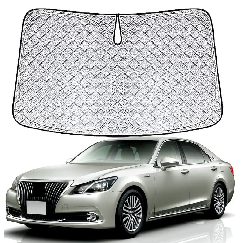 トヨタ クラウン 210系 専用サンシェード 車 フロント 2012-2017 TOYOTA Crown 210 フロントガラス用 UVカット 日よけ 車中泊 遮光 断熱 折り畳み式 アクセサリー カスタム クラウン210系パーツ シルバー