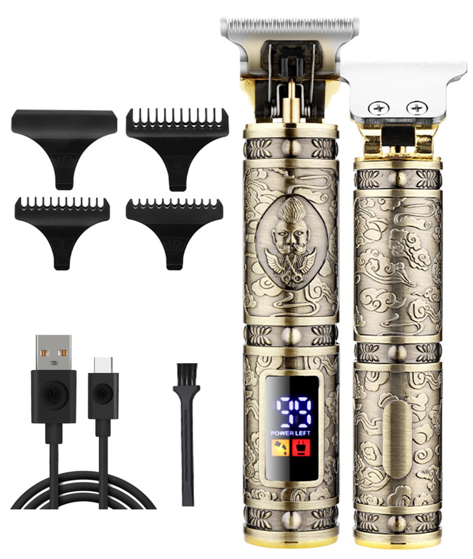 USB バリカン メンズ 電動バリカン バリカン 防水 髭トリマー バリカン 1/2/3mm 充電式 強力モーター ..