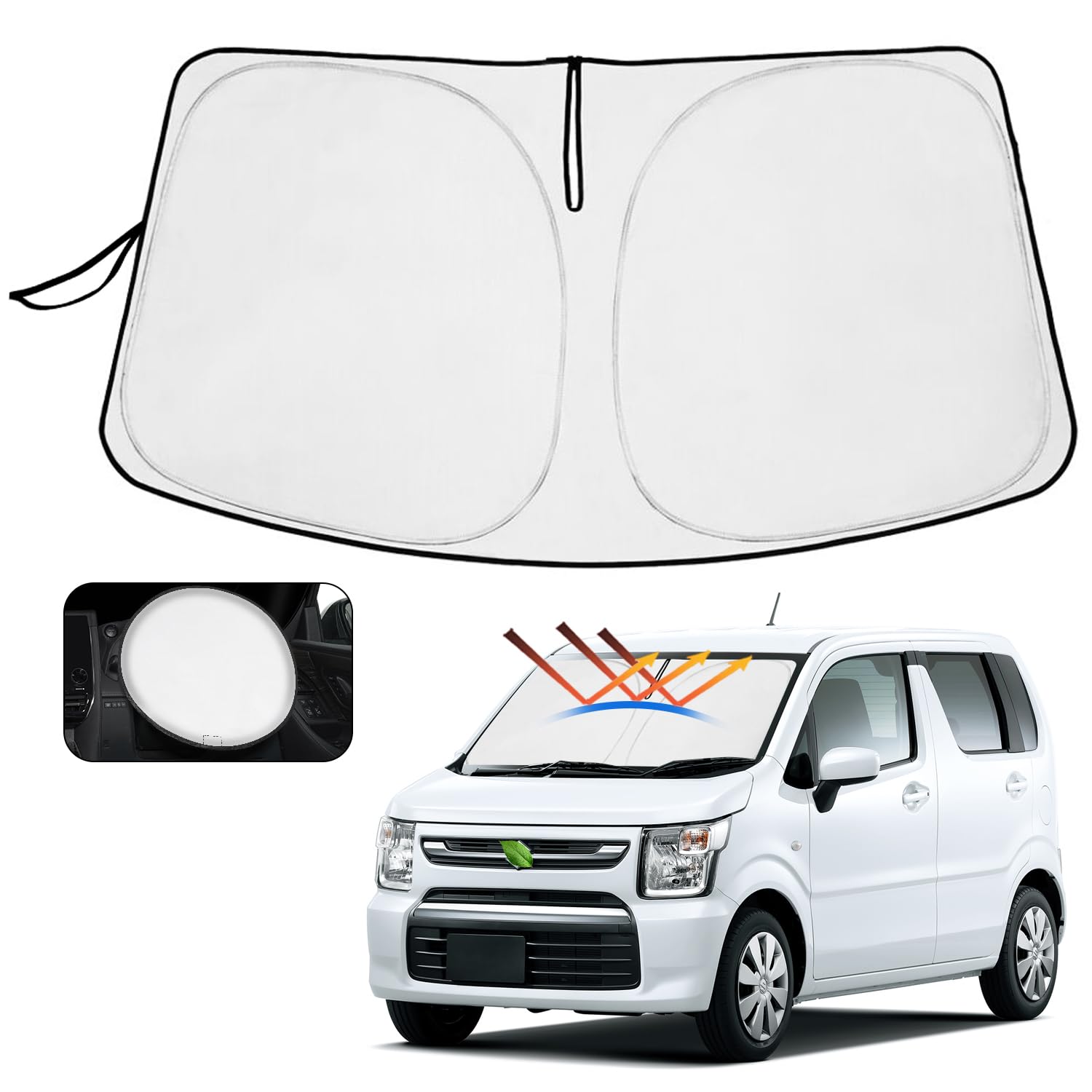 スズキ ワゴンR フロントサンシェード WAGON R MH35 MH55 6代目 2017年-現行 フロントガラス サンシェ..