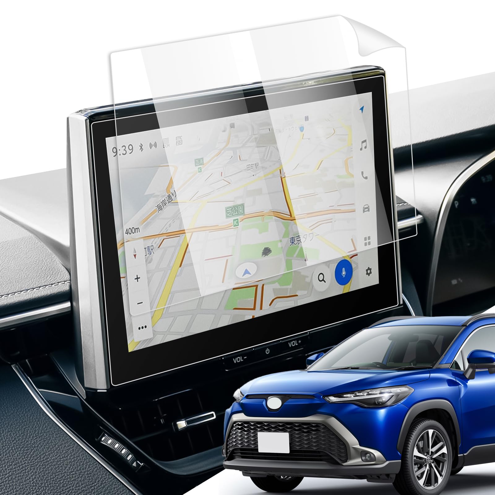 Rakuten - 2枚入り トヨタ 新型 カローラクロス専用 10.5インチ ナビ フィルム カローラ ツーリング スポーツ (2022.10?) 用 カーナビ 保護フィルム メーカーオプション 指紋防止 キズ防止 貼付簡単 自己吸着タイプ 気泡ゼロ