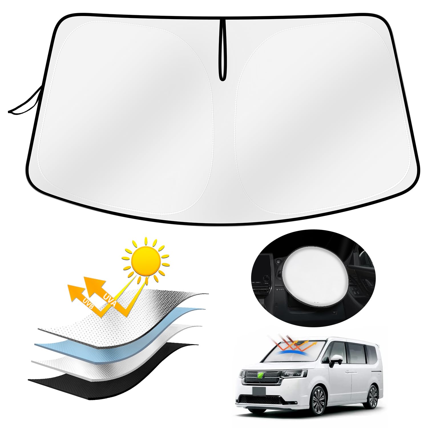 ホンダ 新型ステップワゴン RP6 RP7 RP8型 サンシェード 車用 エアー スパーダ— フロントサンシェード ..