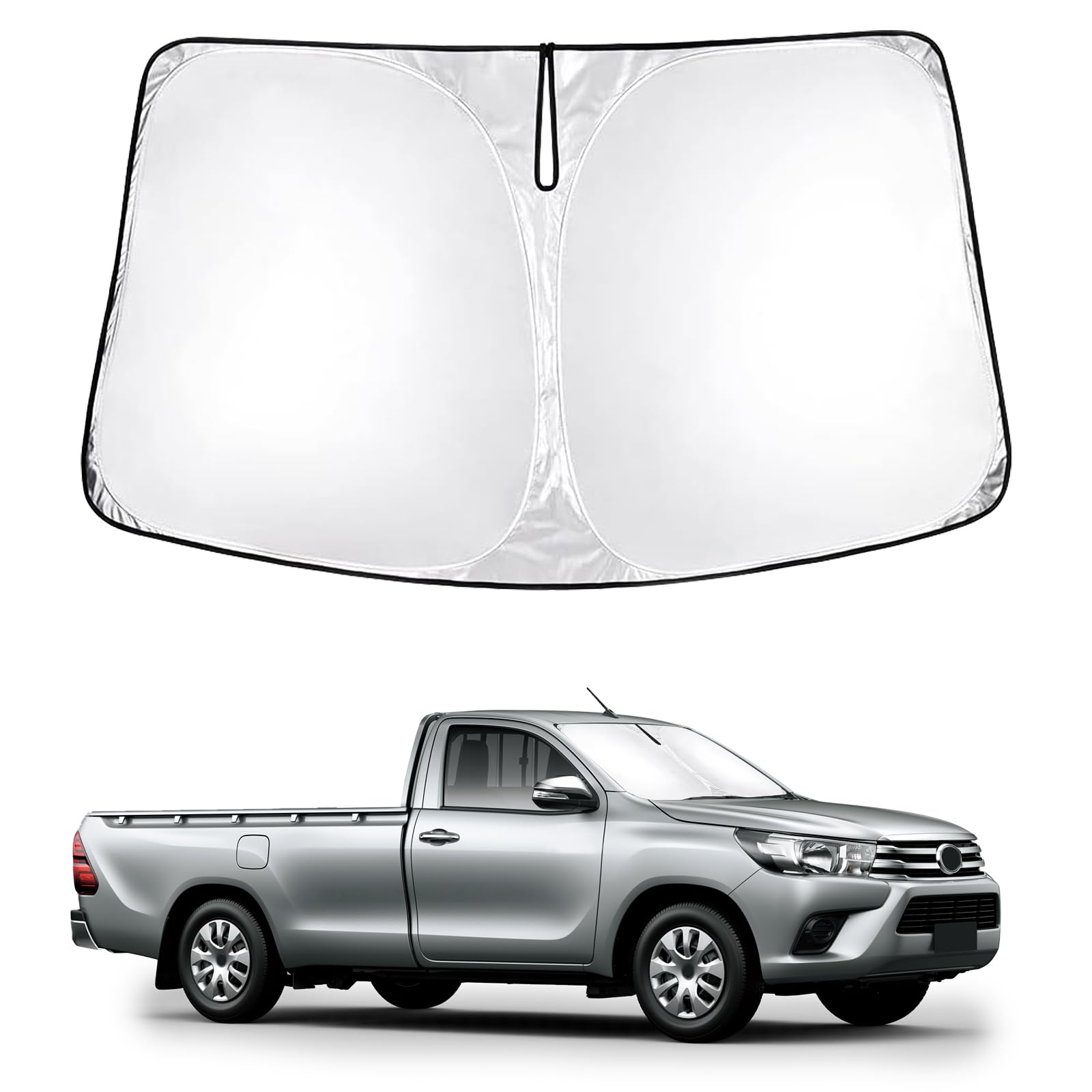 ハイラックス GUN125型 フロントガラス サンシェード HILUX GUN125 フロント サンシェード シェードカーテン マルチサンシェード 車種専用 遮光率99% シェード 日よけ UVカット カスタムパーツ インテリア 内装パーツ 取付簡単