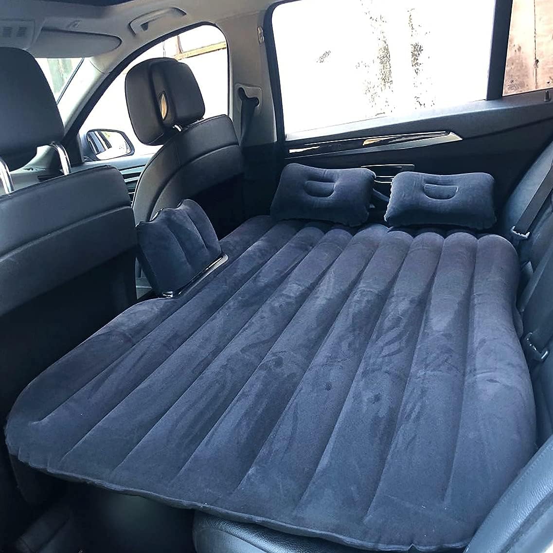 ギャップパッド エアーベッド 車中泊マット 車載 エアーマット SUV MPV 後部座席用 ベッドキット キャンプ用品 電動ポンプ ブラック