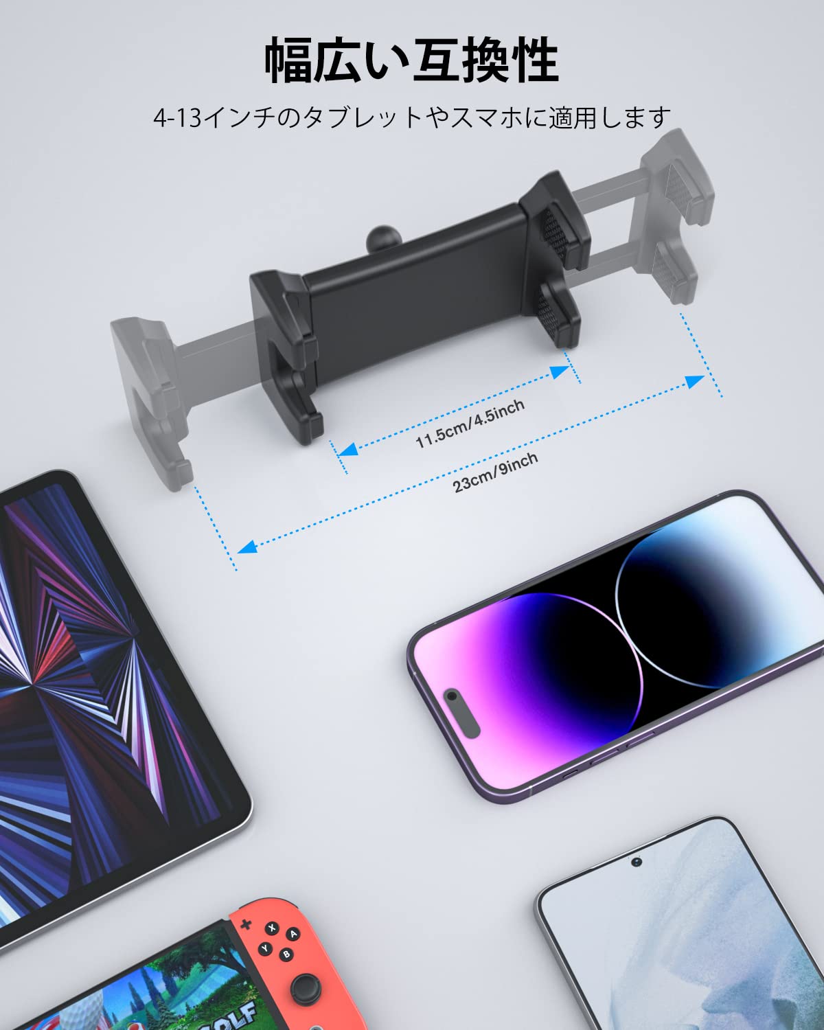 タブレットホルダー 車載 ipadホルダー ダッシュボード エアコン吹き出し口に取付 iPad pro/ipad air（2枚目）