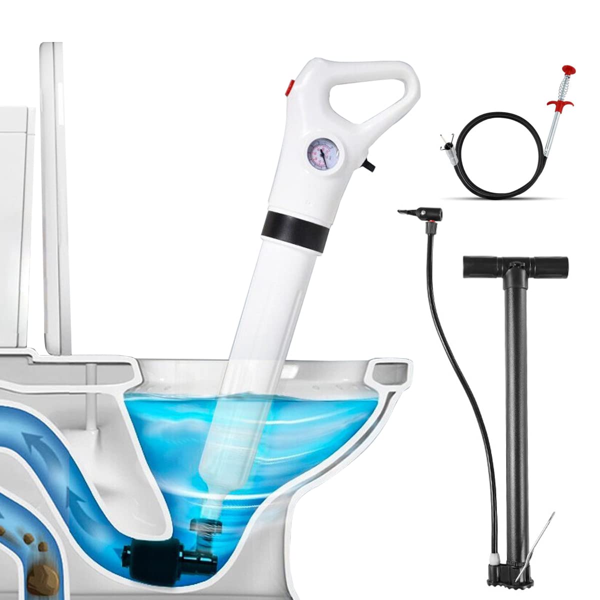 堅塁金物 パパイプ詰まり解消装置 イプクリーナー ワイヤー 真空式 疏通ツールー 台所 排水管 詰まり排..