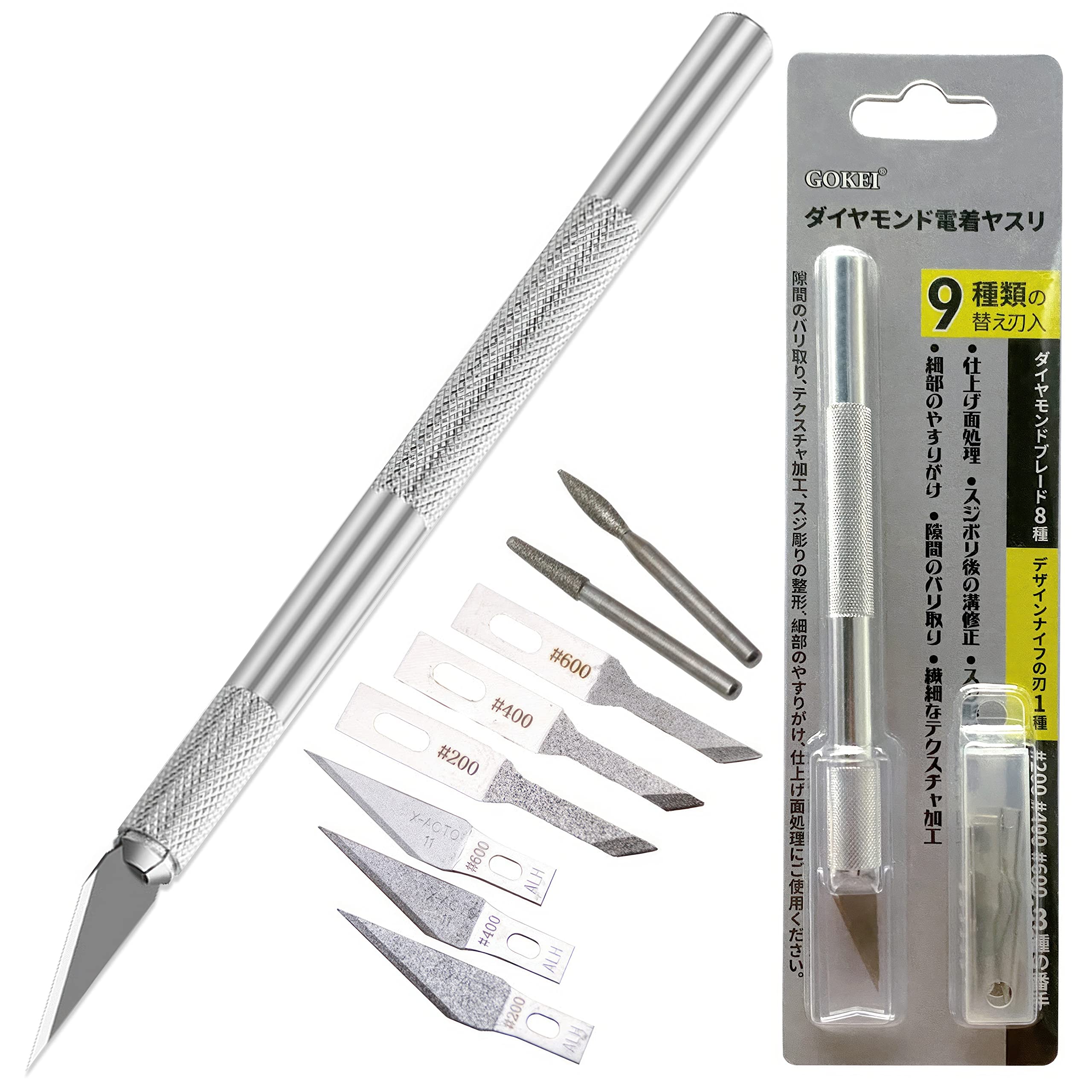 Chisels - ダイヤモンドヤスリ 精密ヤスリ ホビー用ヤスリ ダイヤモンド電着ヤスリ バリ取り やすり プラモデル 工具 シャープナー 硬い素材の研磨 研磨 金属 ソフビ 細い シルバー