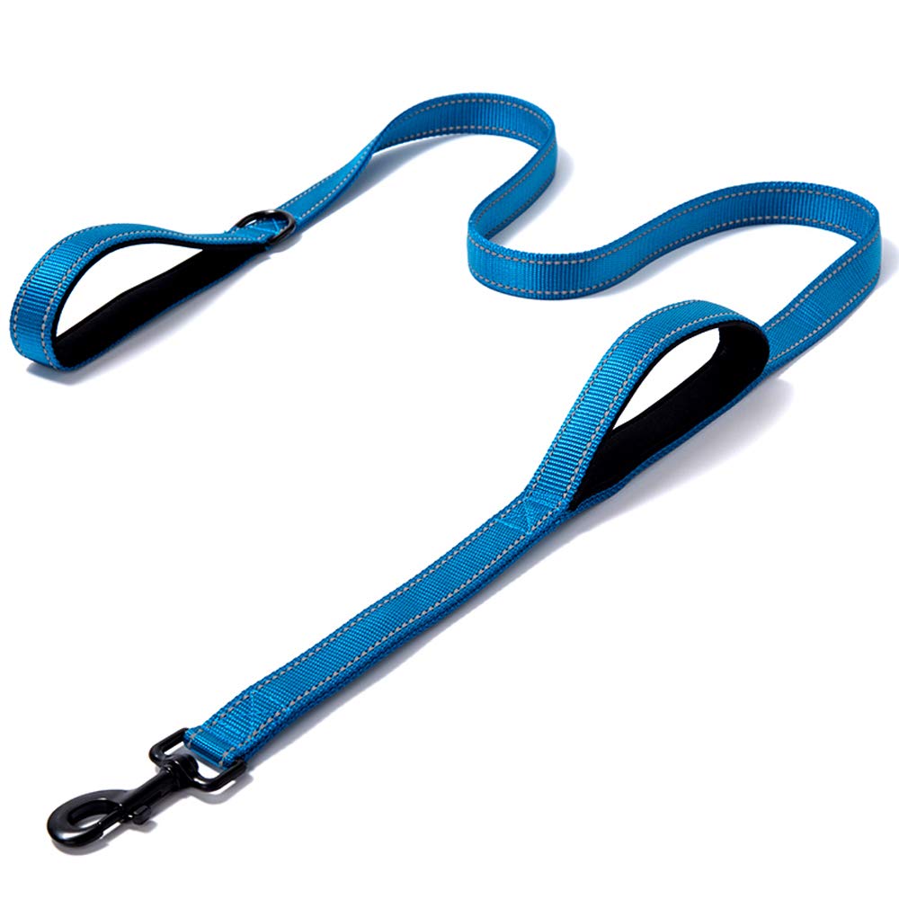 Collars, Harnesses, Leashes - 犬用 リード 大型犬 中型犬 リード 持ち手2個 調整可能 ロングリード 反射材料 ナイロン製リード 散歩 訓練用リード 製反射付きリード 愛犬トレーニングリード 1.5mリード ブルー