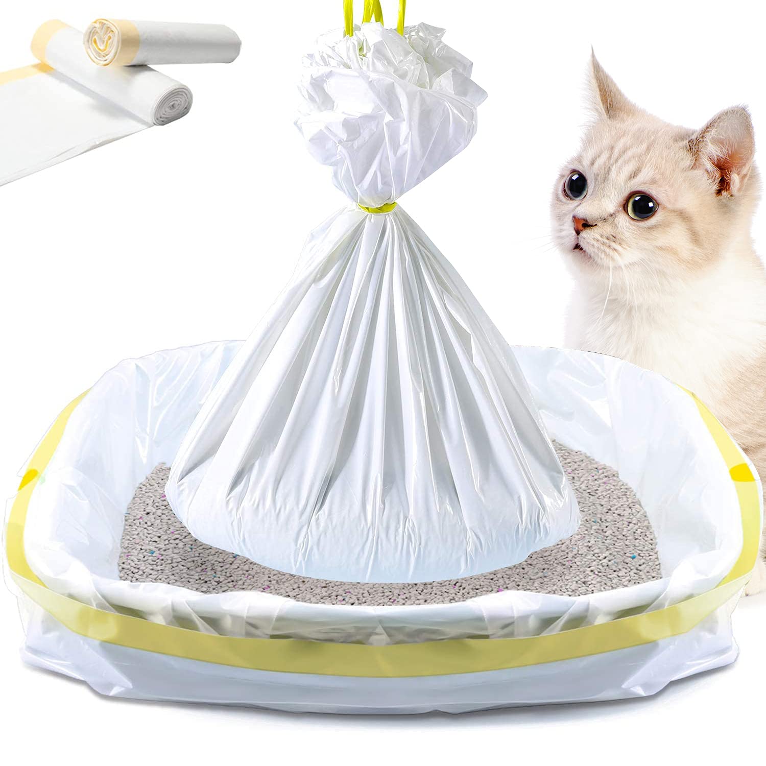 Rakuten - 猫トイレ袋 猫砂袋 ねこトイレ用ゴミ袋 猫砂処理 猫トイレを汚れず 猫用うんち処理袋 猫用うんちゴミ袋 ネコちゃんのトイレ袋 片付け簡単 時間節約 丈夫 使い捨て 砂取り かせるタイプ ネコトイレ用品 30枚組 XL