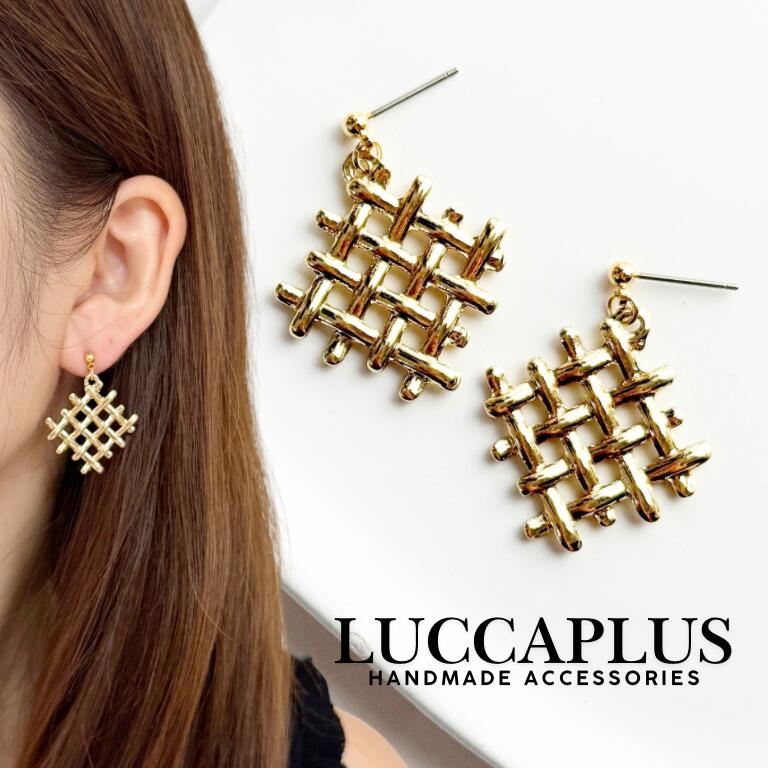 Rakuten - メッシュピアス　ネットピアス　編みピアス　イヤリング　おもしろピアス　面白ピアス　ボリュームピアス　シンプルピアス　網　金属アレルギー対応　サージカルステンレス　チタン　大きめピアス　夏ピアス