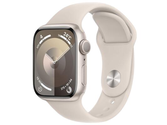 【新品・在庫あり・送料無料】Apple Watch Series 9 GPSモデル 41mm MR8U3J/A [スターライトスポーツバンド M/L]