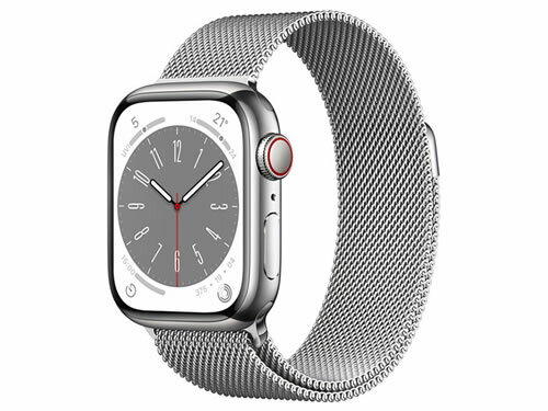 【新品・在庫あり・送料無料】Apple Watch Series 8 GPS+Cellularモデル 41mm MNJ83J/A [シルバーステンレススチールケース/シルバーミラネーゼループ]