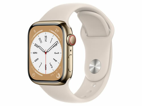 アップルウォッチ スマートウォッチ（売れ筋ランキング） 【新品・在庫あり・送料無料】Apple Watch Series 8 GPS+Cellularモデル 41mm MNJC3J/A [ゴールドステンレススチールケース/スターライトスポーツバンド]