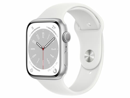 【新品・在庫あり・送料無料】Apple Watch Series 8 GPSモデル 45mm MP6N3J/A [シルバー/ホワイトスポーツバンド]