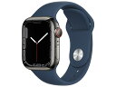 【新品・在庫あり・送料無料】Apple Watch Series 7 GPS+Cellularモデル 41mm MKJ13J/A [グラファイトステンレススチールケース/アビスブルースポーツバンド]