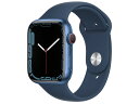 【新品訳・お得・即納・在庫僅か】 Apple Watch Series 7 GPS+Cellularモデル 45mm MKJT3J/A [アビスブルースポーツバンド] ※外箱傷あり（倉庫移動中に箱傷み）