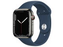 【新品訳・在庫あり・写真記載済】Apple Watch Series 7 GPS+Cellularモデル 45mm MKL23J/A [グラファイトステンレススチールケース/アビスブルースポーツバンド] ※外箱傷あり（倉庫移動中に箱傷み）
