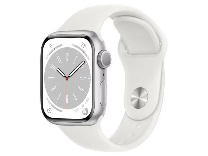 【在庫あり・送料無料】Apple Watch Series 8 GPSモデル 41mm MP6K3J/A [シルバー/ホワイトスポーツバンド]