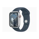 【新品・在庫あり・送料無料】Apple Watch Series 9 GPS+Cellularモデル 45mm MRMH3J/A [シルバー/ストームブルースポーツバンド M/L]