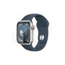【在庫あり・送料無料】Apple Watch Series 9 GPS+Cellularモデル 41mm MRHV3J/A [シルバー/ストームブルースポーツバンド S/M]