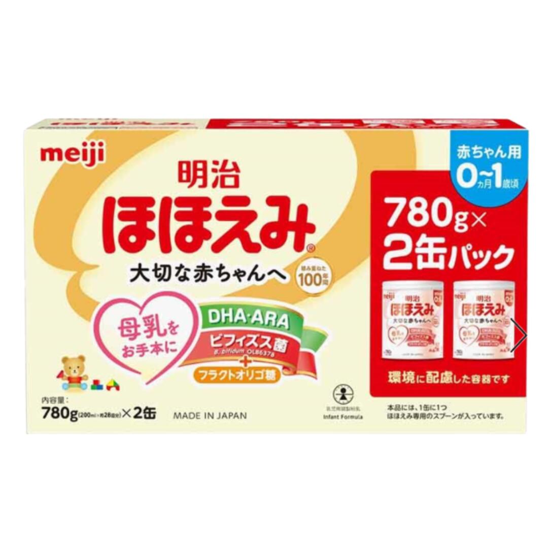 明治 ほほえみ 780g×2缶パック 粉ミルク 缶 セット 粉 ミルク ベビーミルク 1歳 0歳 日本製 まとめ買い..