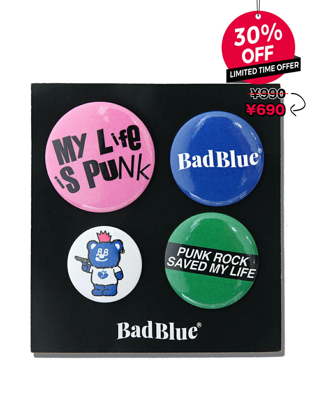 【BADBLUE】Punk Pin Button Set